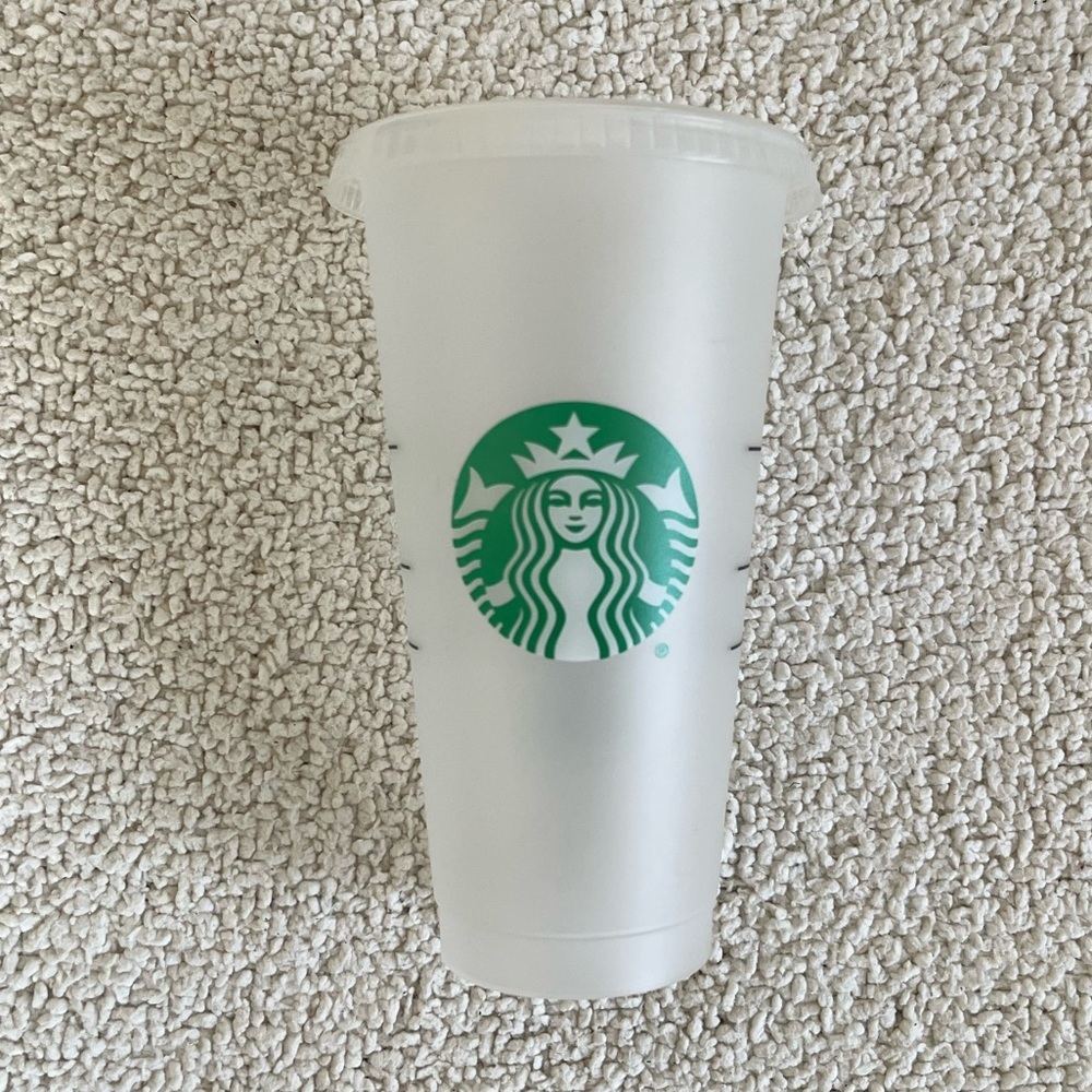 Starbucks Frosted glass with Green Logo